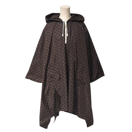 Celine Poncho Size TU Edit Period Triomphe All Over Pattern Hooded