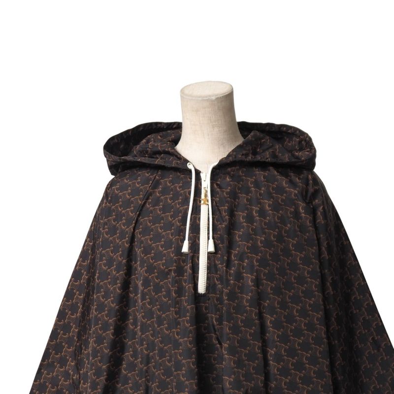 Celine Poncho Size TU Edit Period Triomphe All Over Pattern Hooded