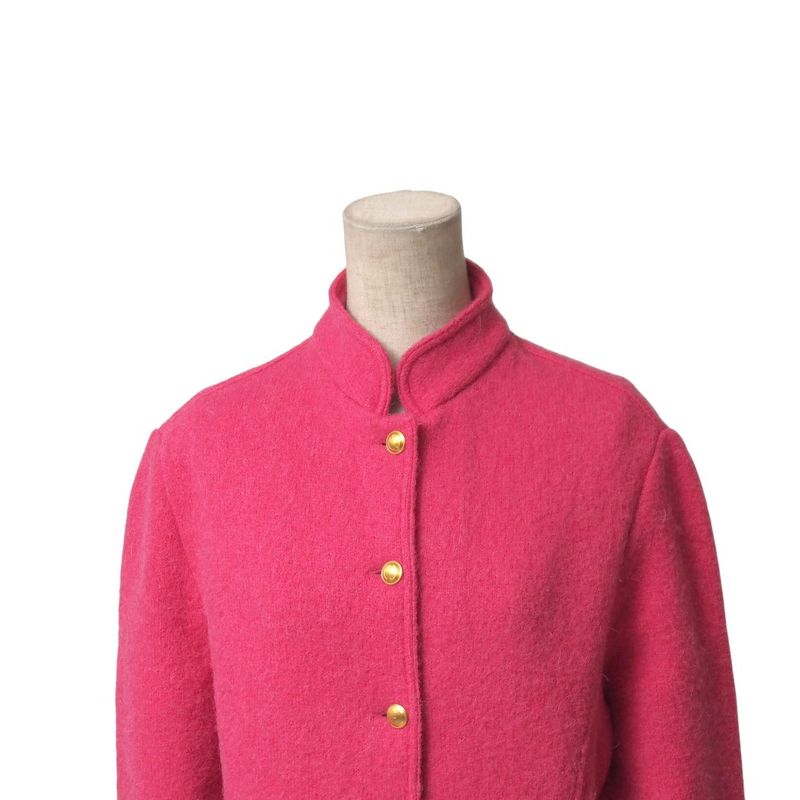 Gucci Vintage Jacket Zamasport GG Button Alpaca Blend Stand Collar Made In
