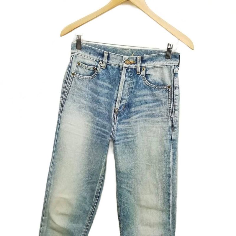 Saint Laurent Paris D19 W Sl-mw 19AW Bandana Patch Cut Off Denim Pants 26