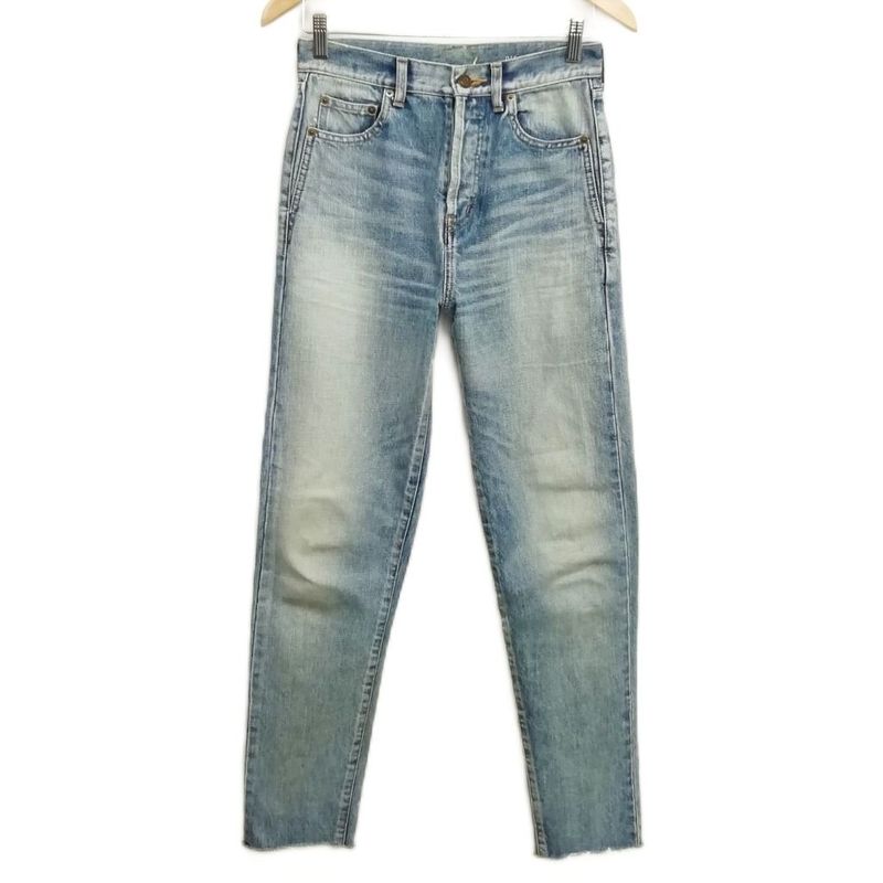 Saint Laurent Paris D19 W Sl-mw 19AW Bandana Patch Cut Off Denim Pants 26