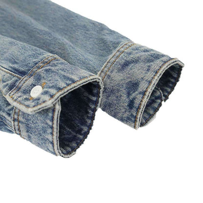 Loewe 24aw Bow Tie Washed Denim Shirt S359y1dx08 Indigo Blue 40