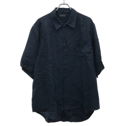 Balenciaga 25ss Logo Print Oversize D Short Sleeve Shirt 681813 Too13 Navy 37