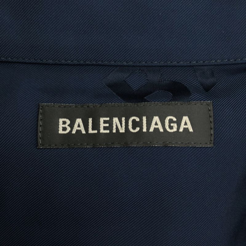 Balenciaga 25ss Logo Print Oversize D Short Sleeve Shirt 681813 Too13 Navy 37