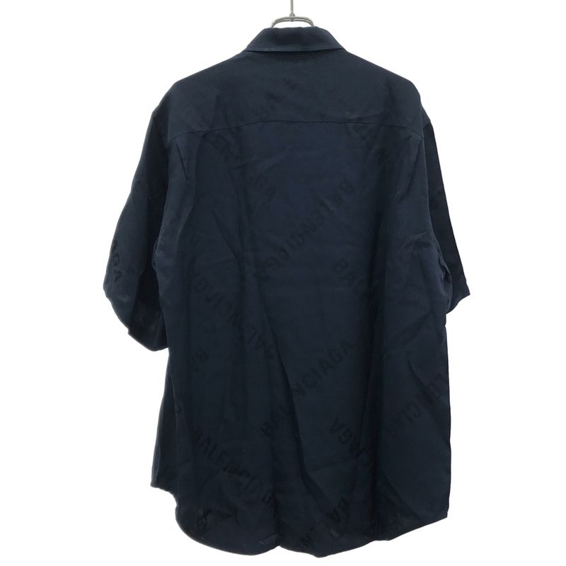Balenciaga 25ss Logo Print Oversize D Short Sleeve Shirt 681813 Too13 Navy 37