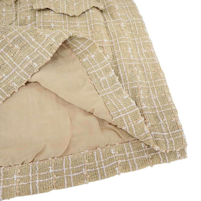 Chanel 19ss Coco Mark Tweed Dress P61336v46703 Beige 36