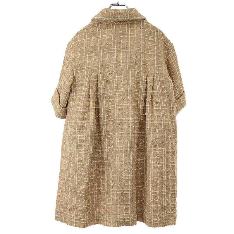 Chanel 19ss Coco Mark Tweed Dress P61336v46703 Beige 36