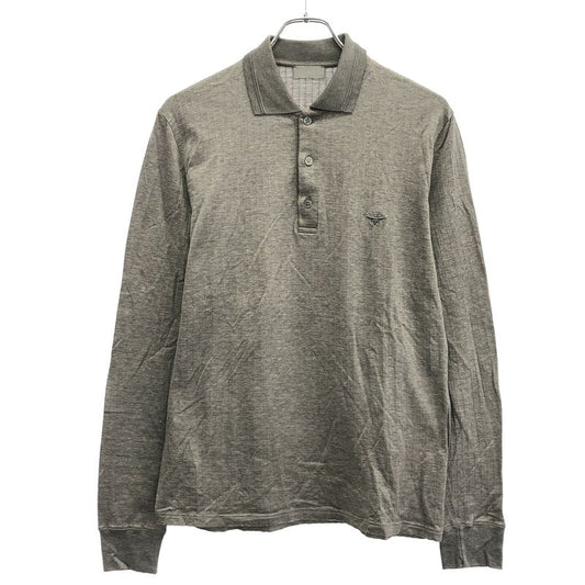 Dior Homme Dior Homme Bee Embroidered Long Sleeve Polo Shirt Grey 48