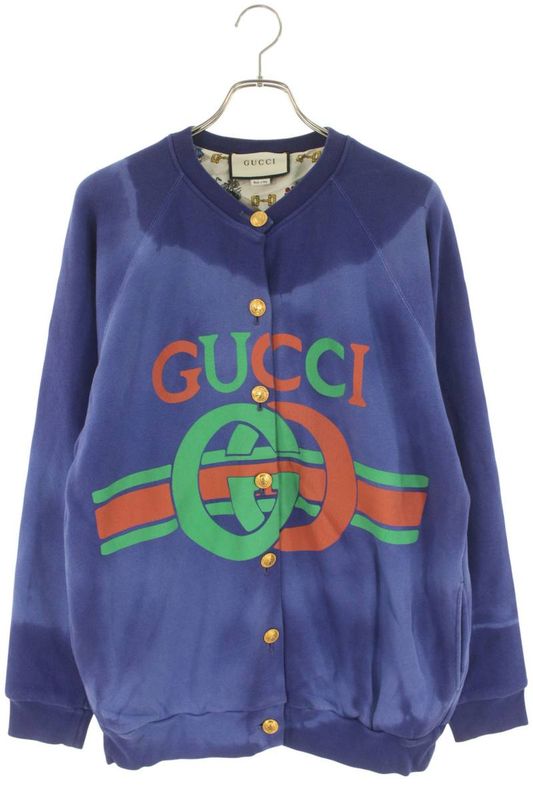 Gucci 566161 Xjav9 Vintage Finish Oversized Gold Button Sweatshirt Men's S