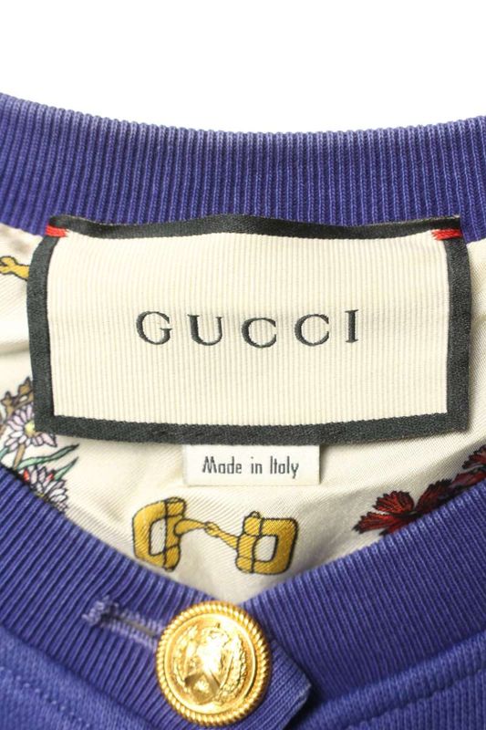 Gucci 566161 Xjav9 Vintage Finish Oversized Gold Button Sweatshirt Men's S