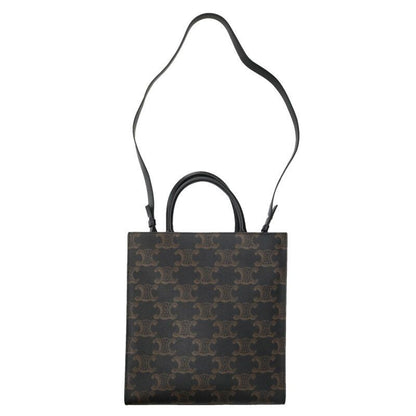 Celine Vertical Cabas Medium Triomphe Logo Leather 2WAY Tote Bag Men's