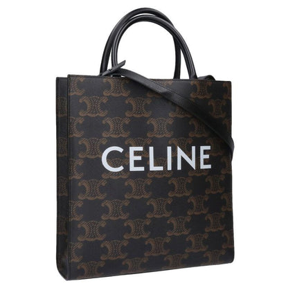 Celine Vertical Cabas Medium Triomphe Logo Leather 2WAY Tote Bag Men's
