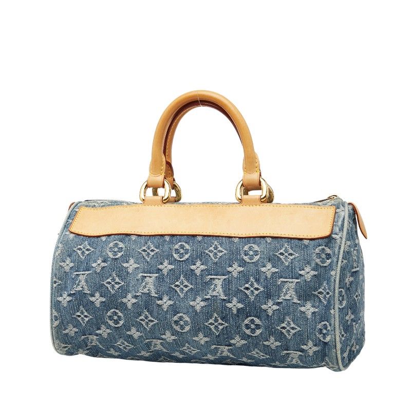 Louis Vuitton Monogram Denim Neo Speedy Handbag Mini Boston M95019 Indigo Blue