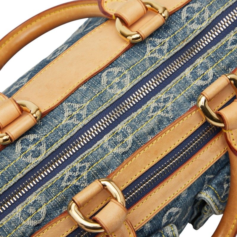 Louis Vuitton Monogram Denim Neo Speedy Handbag Mini Boston M95019 Indigo Blue