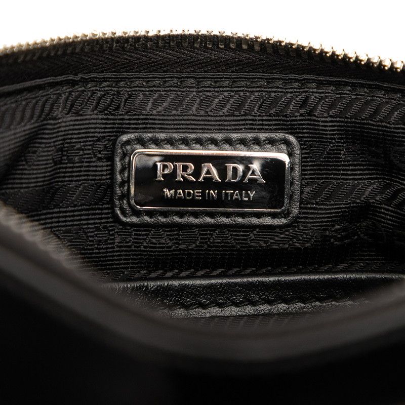 Prada Triangle Logo Plate 2vh129 Black Leather Women Prada