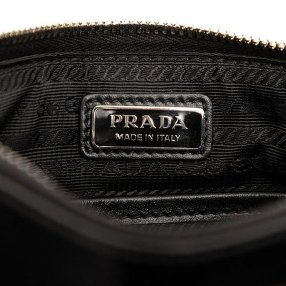 Prada Triangle Logo Plate 2vh129 Black Leather Women Prada