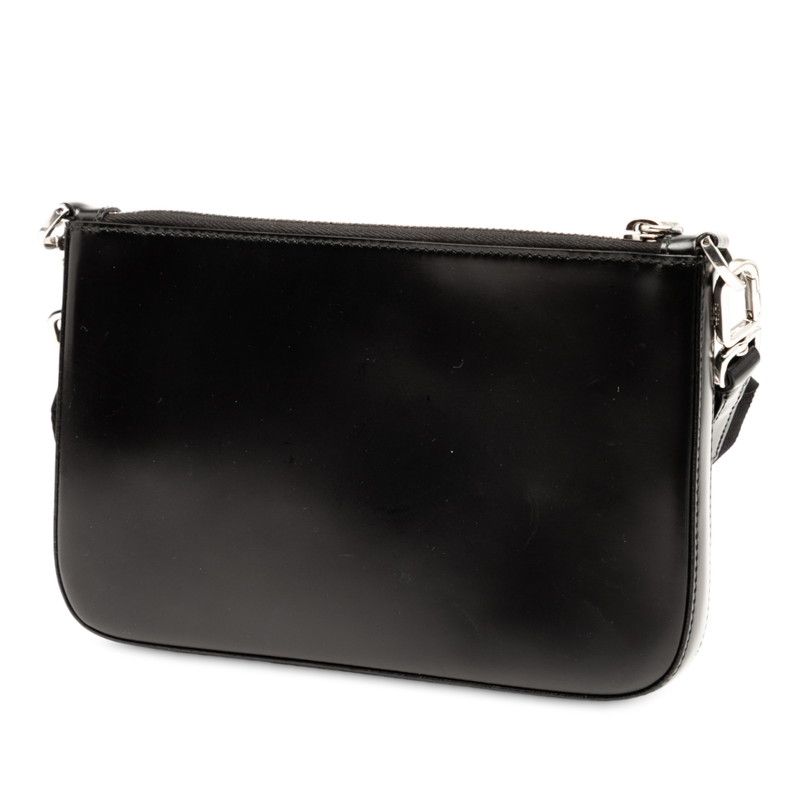 Prada Triangle Logo Plate 2vh129 Black Leather Women Prada