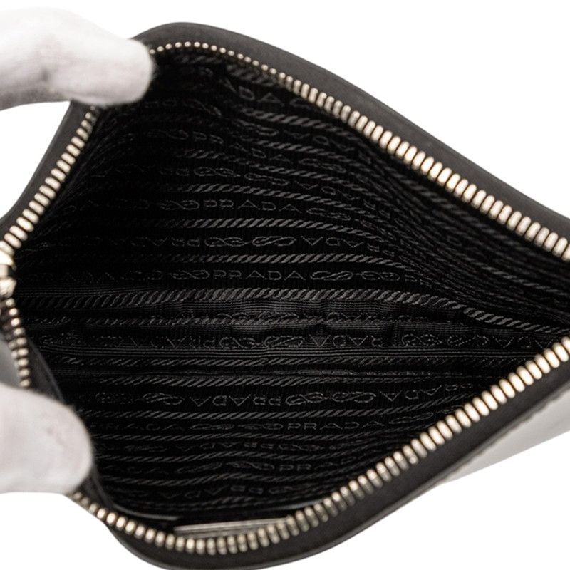 Prada Triangle Logo Plate 2vh129 Black Leather Women Prada