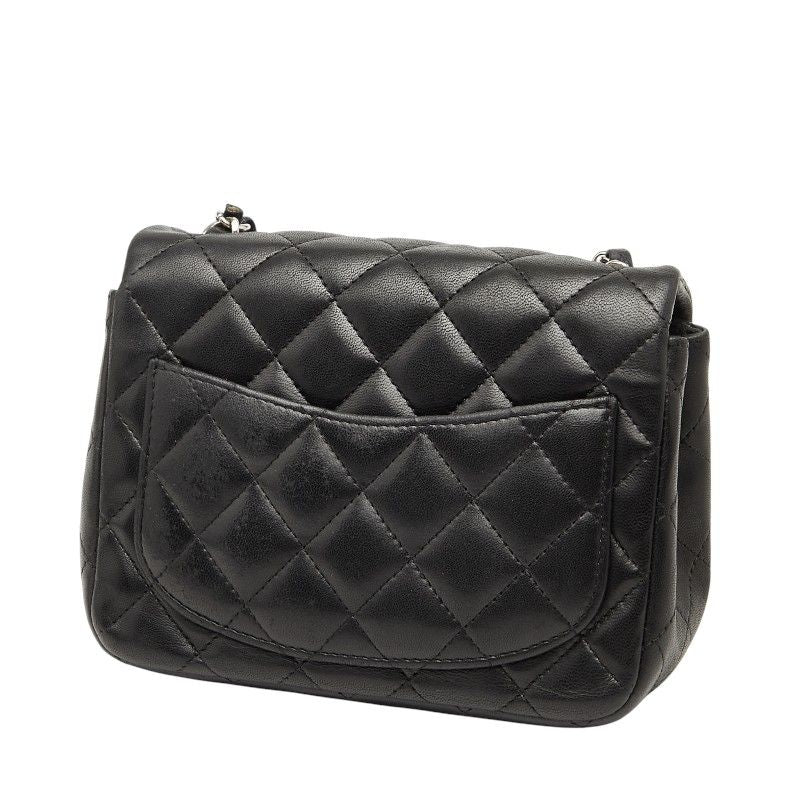 Chanel Matelasse 17 Coco Mark Chain Shoulder Bag Black Lambskin Women Chanel