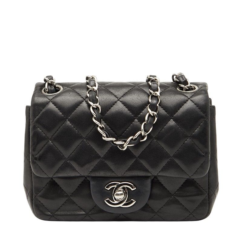 Chanel Matelasse 17 Coco Mark Chain Shoulder Bag Black Lambskin Women Chanel
