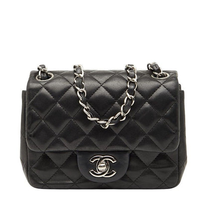 Chanel Matelasse 17 Coco Mark Chain Shoulder Bag Black Lambskin Women Chanel