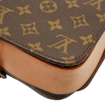 Louis Vuitton Monogram Cartouchiere MM Crossbody Shoulder Bag M51253 Brown PVC