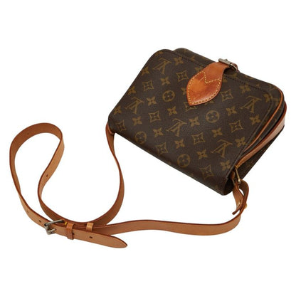 Louis Vuitton Monogram Cartouchiere MM Crossbody Shoulder Bag M51253 Brown PVC