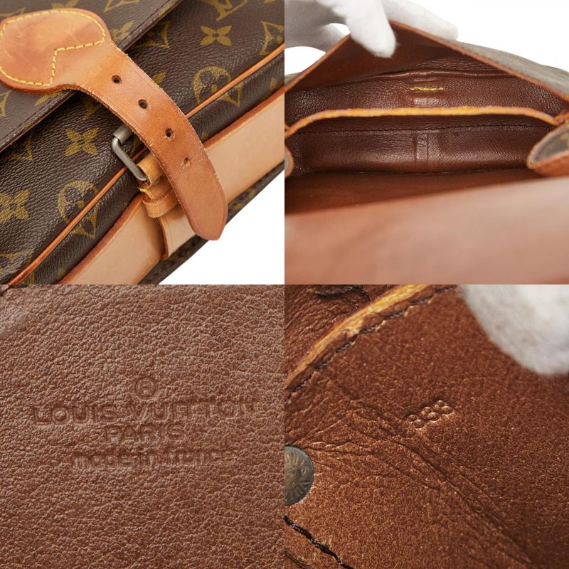 Louis Vuitton Monogram Cartouchiere MM Crossbody Shoulder Bag M51253 Brown PVC