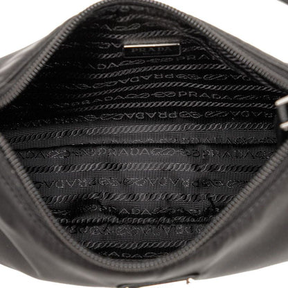 Prada Triangle Logo Plate Mini Handbag Shoulder Bag 1ne515 Black Nylon Women