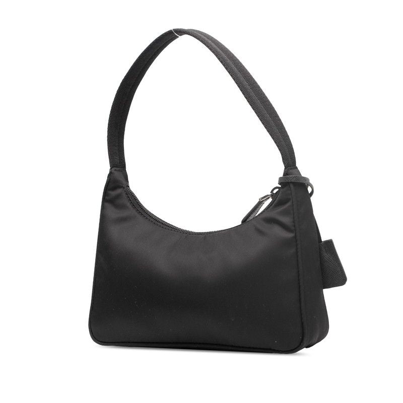Prada Triangle Logo Plate Mini Handbag Shoulder Bag 1ne515 Black Nylon Women