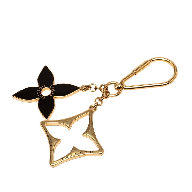 Louis Vuitton Monogram Flower Porte Cles Puzzle Key Holder Charm M65218 Gold
