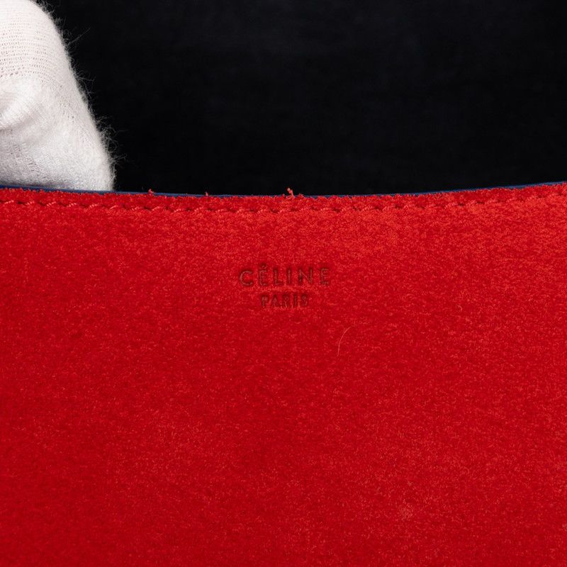 Celine Diamond Bag Navy Multicolor Leather Suede Women's Celine