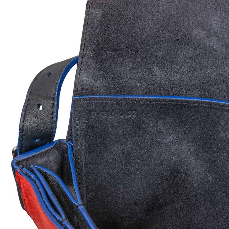 Celine Diamond Bag Navy Multicolor Leather Suede Women's Celine