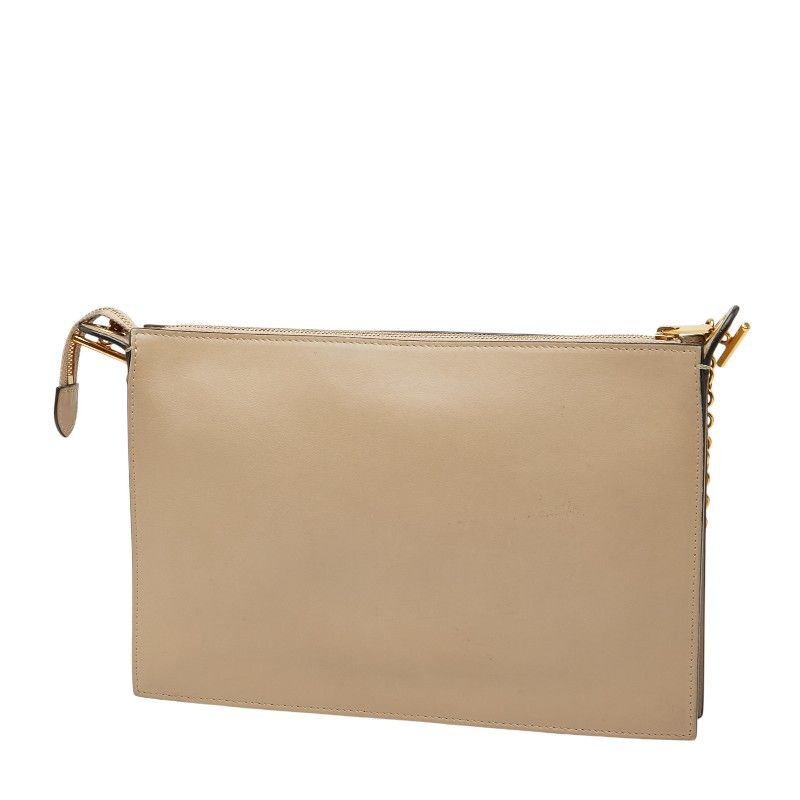 Celine Pocket Chain Shoulder Bag Beige Red Navy Leather Women's Celine