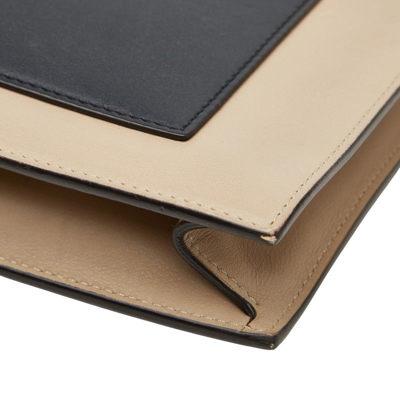 Celine Pocket Chain Shoulder Bag Beige Red Navy Leather Women's Celine