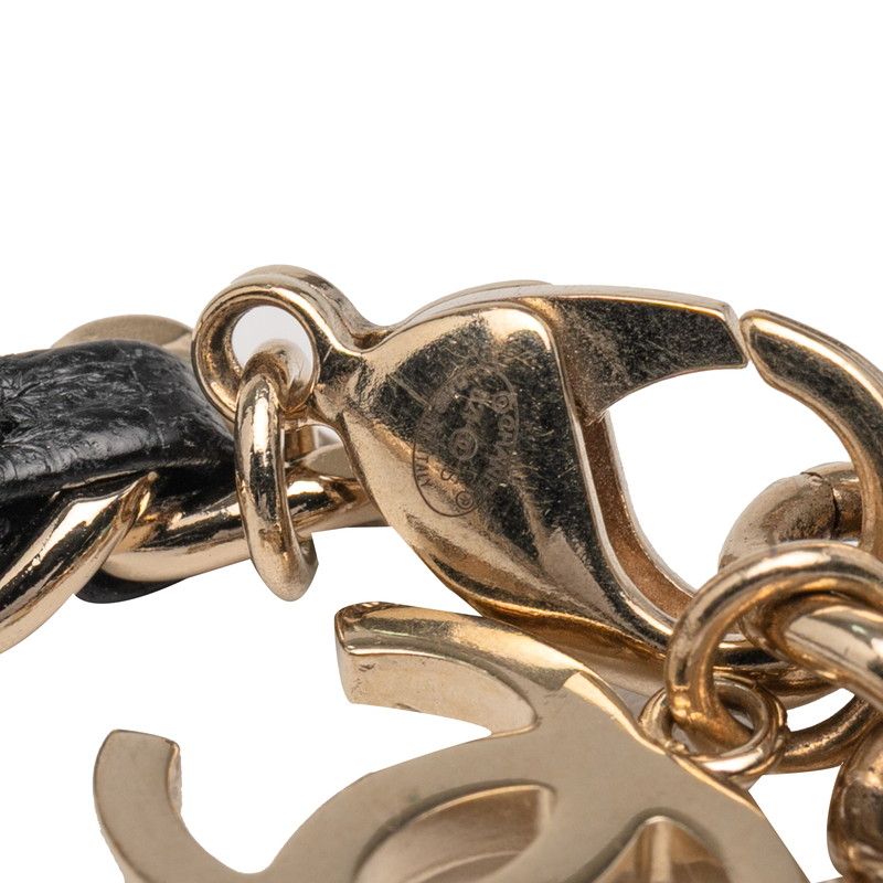 Chanel Coco Mark Matelasse Gold Black Plated Leather Women's Chanel