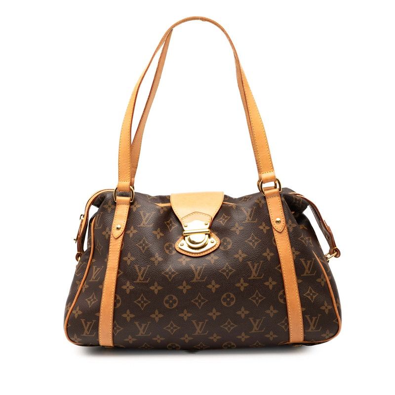 Louis Vuitton Monogram Stresa PM Handbag Shoulder Bag M51186 Brown PVC Leather