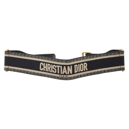 Dior Belt Size: 75 Navy Beige Canvas Leather Women's Dior