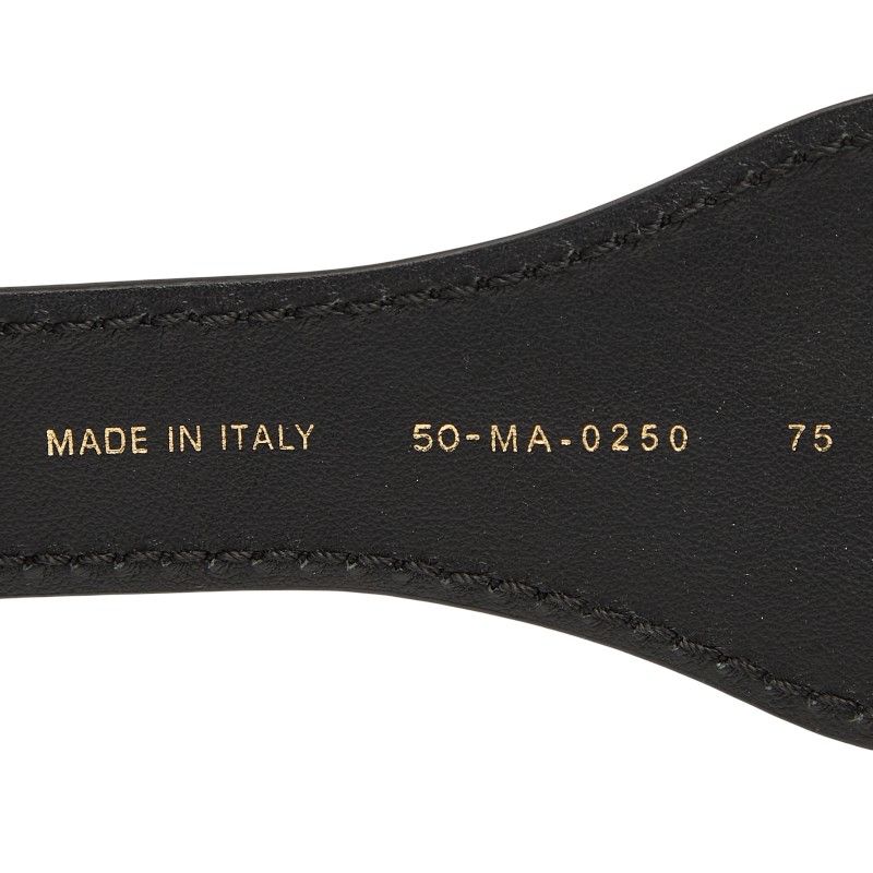 Dior Belt Size: 75 Navy Beige Canvas Leather Women's Dior