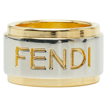 Fendi Logo Gold Silver Plated Metal Ladies Fendi