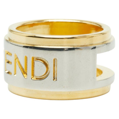 Fendi Logo Gold Silver Plated Metal Ladies Fendi