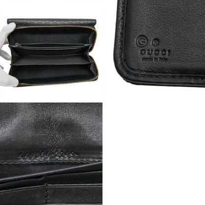Gucci Micro Guccissima Round Zipper Long Wallet 449364 Black Leather Ladies