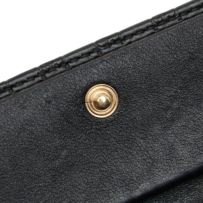 Gucci Micro Guccissima Round Zipper Long Wallet 449364 Black Leather Ladies