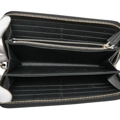 Prada Chain Long Wallet 2ml317 Black Saffiano Leather Women Prada