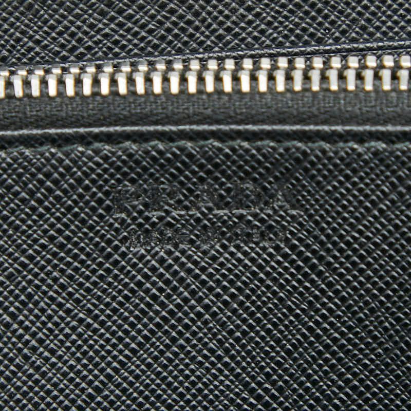 Prada Chain Long Wallet 2ml317 Black Saffiano Leather Women Prada