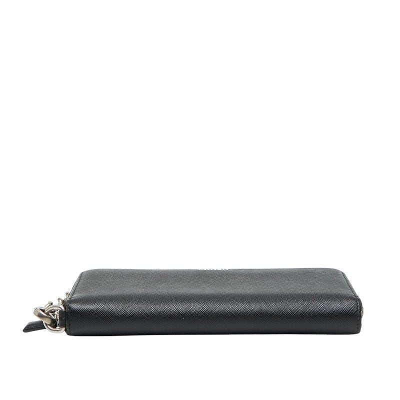 Prada Chain Long Wallet 2ml317 Black Saffiano Leather Women Prada