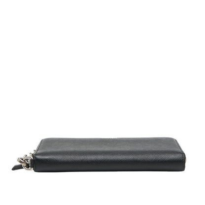 Prada Chain Long Wallet 2ml317 Black Saffiano Leather Women Prada