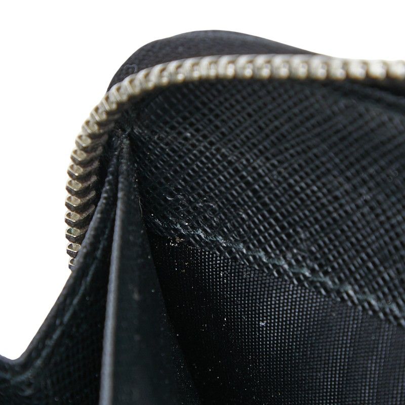 Prada Chain Long Wallet 2ml317 Black Saffiano Leather Women Prada