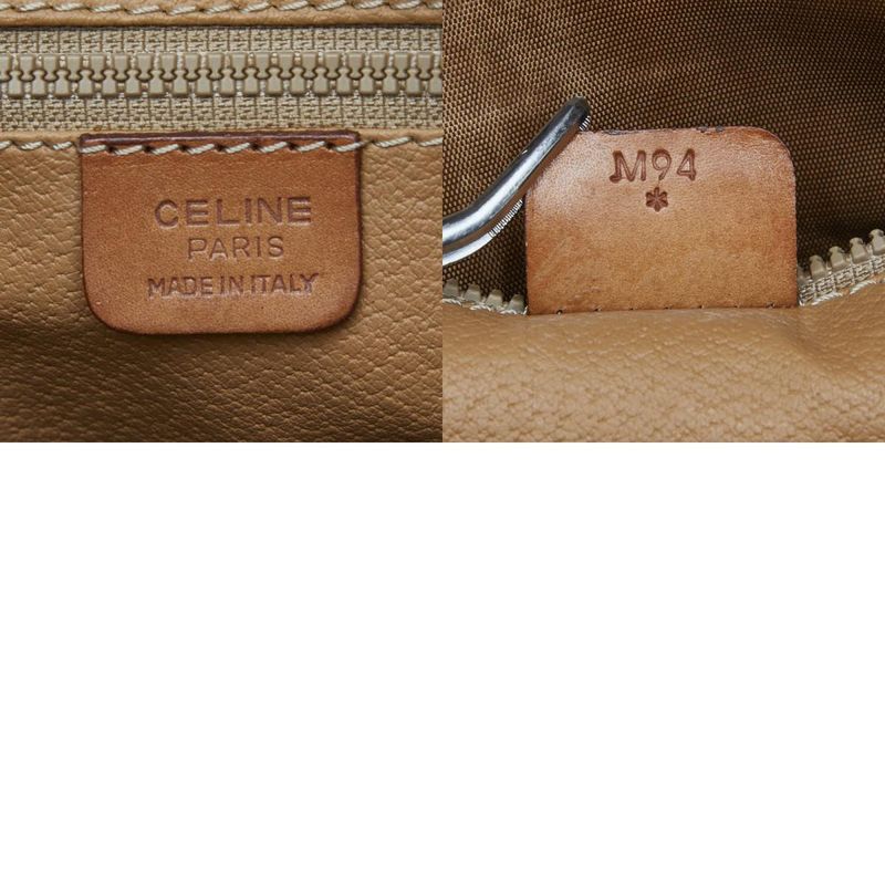 Celine Macadam Handbag Mini Boston Bag Brown PVC Leather Women Celine