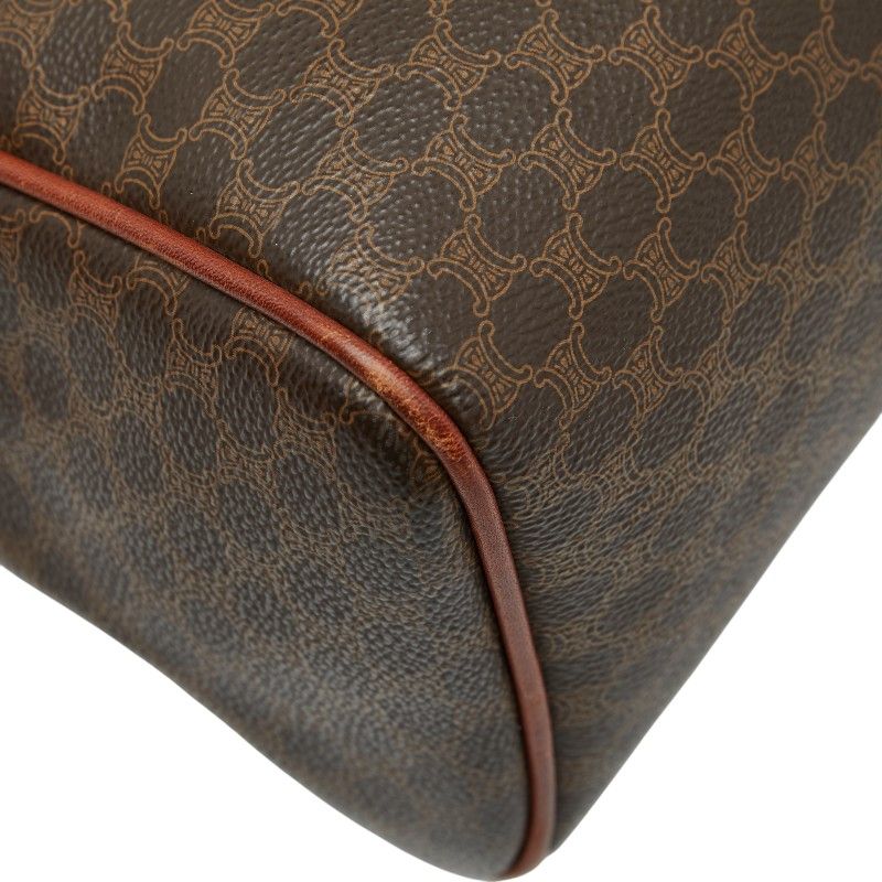 Celine Macadam Handbag Mini Boston Bag Brown PVC Leather Women Celine